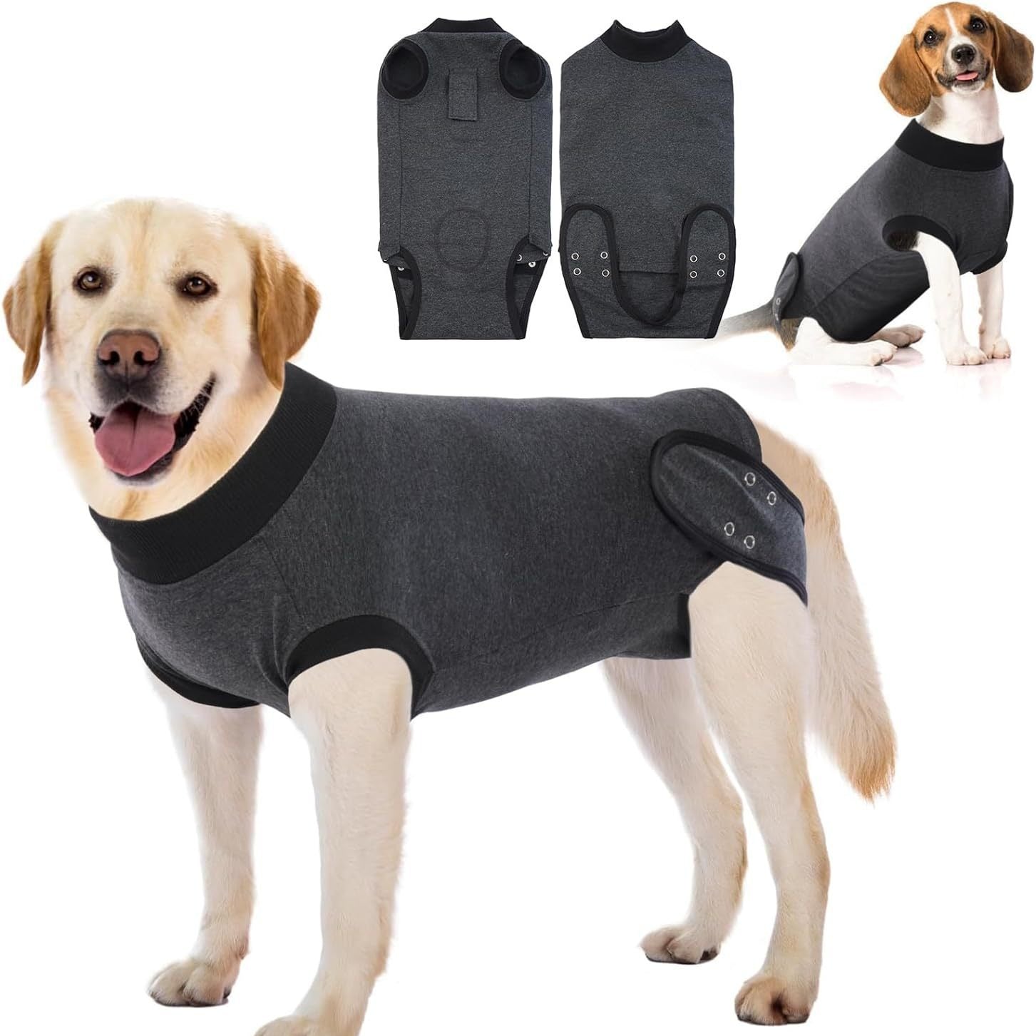 Grey full body dog suit, in Grey, sizes Extra Small to 2XL, image 5