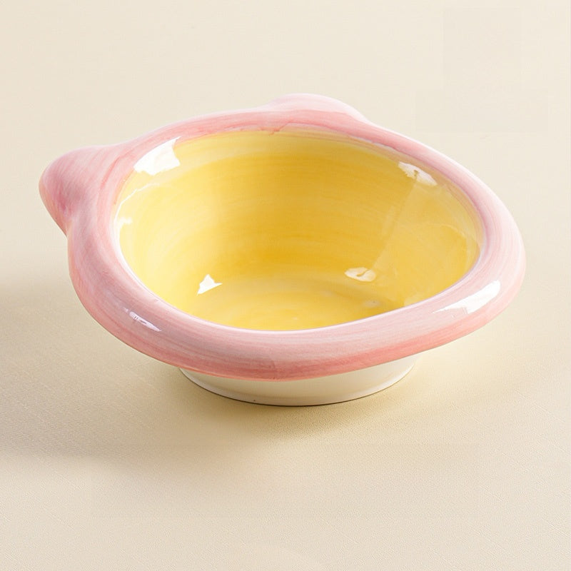 Ceramic Pet Food Bowl with Anti-Spill Design