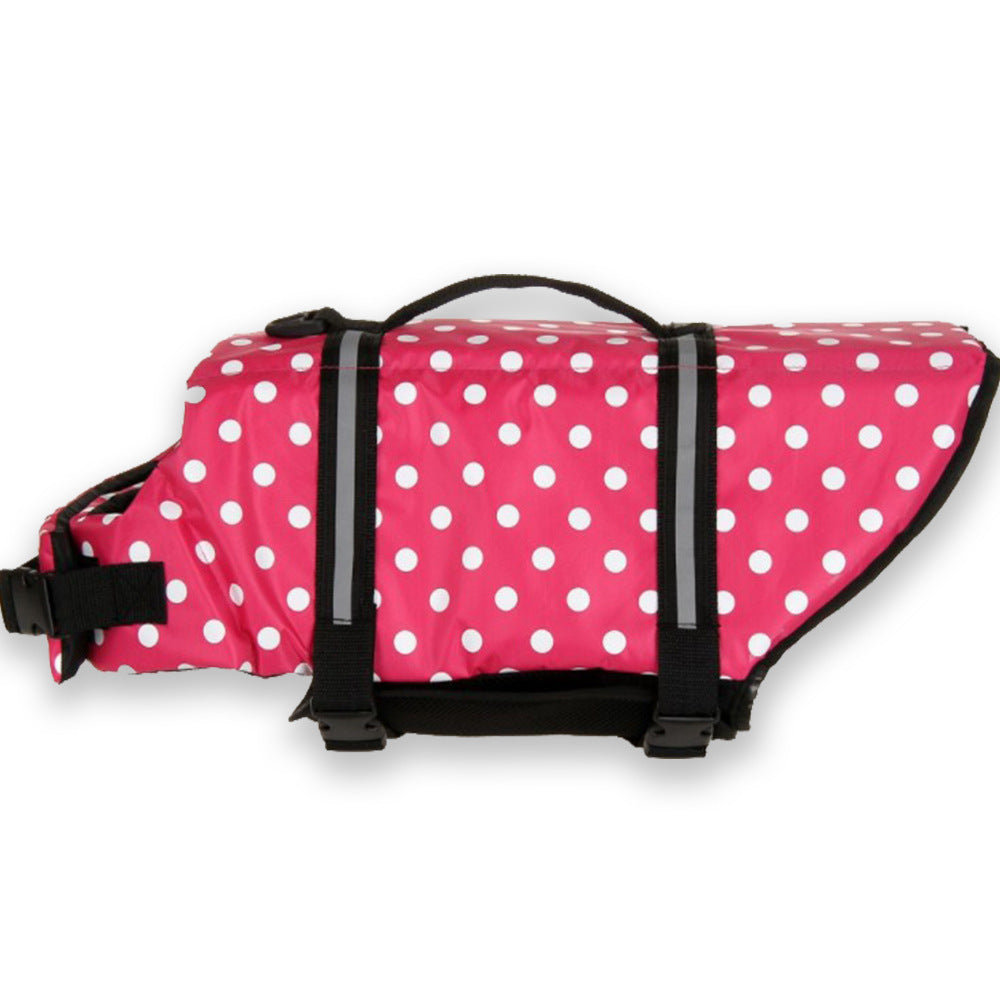 Dog life jacket swim vest with adjustable straps in floral print, view 43