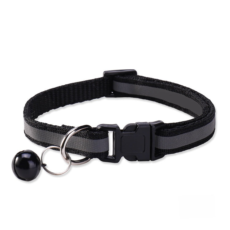 Lightweight reflective cat collars laid out in fourteen bright colours