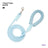Round nylon rope dog lead in sky blue with metal clip