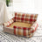 Washable cotton dog bed in plaid, main product photo