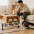 Elevated Stainless Steel Pet Bowl on Three-Legged Bamboo Stand for Cats and Small Pets