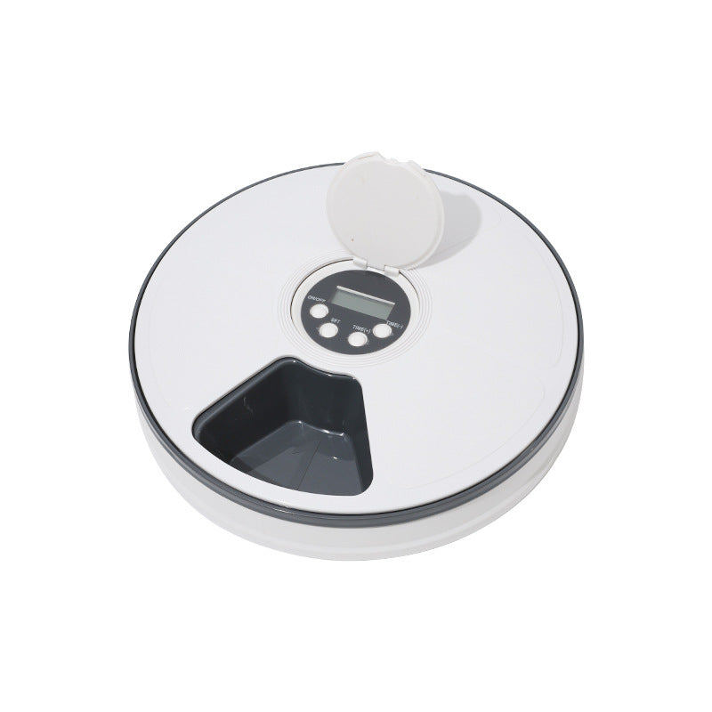Six-Compartment Automatic Timed Cat Feeder Bowl with Programmable Meal Schedule