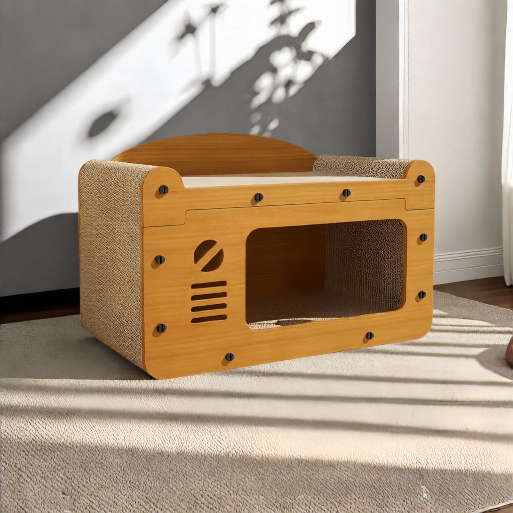 Double layer cat scratcher nest in TV design, view 3