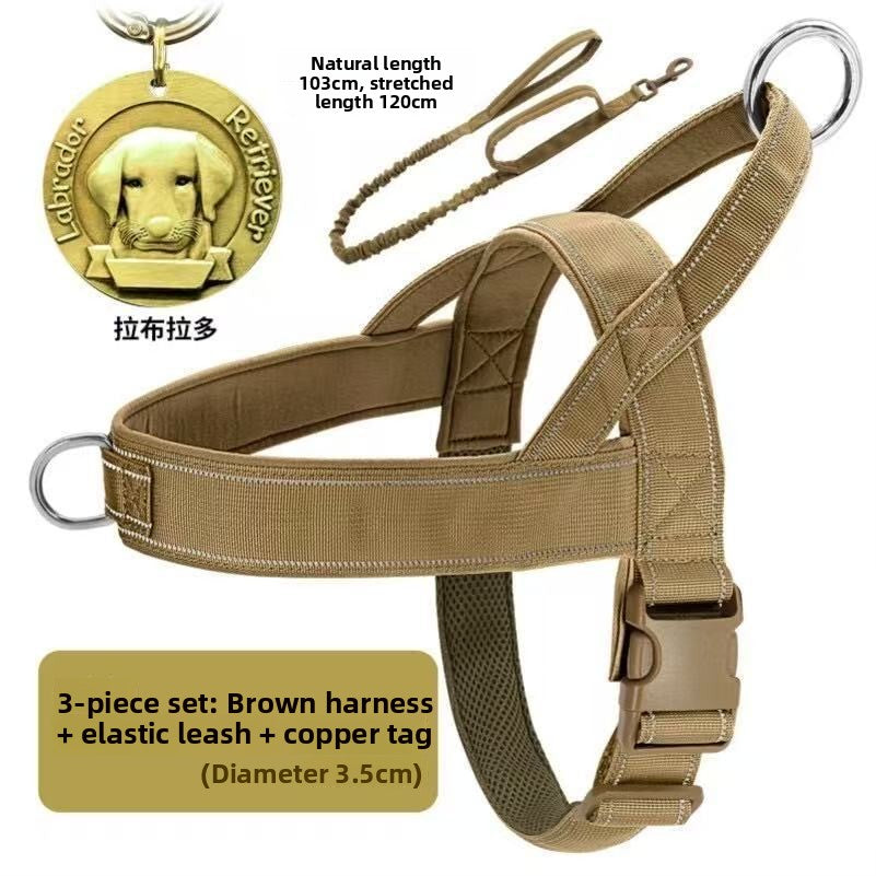 Reflective tactical nylon dog harness, ideal for everyday use