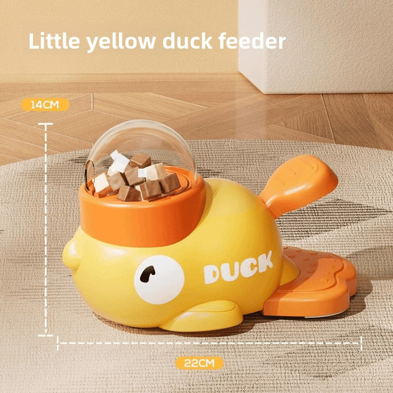 Interactive Yellow Duck Treat Dispensing Toy for Cats and Dogs to Reward Play