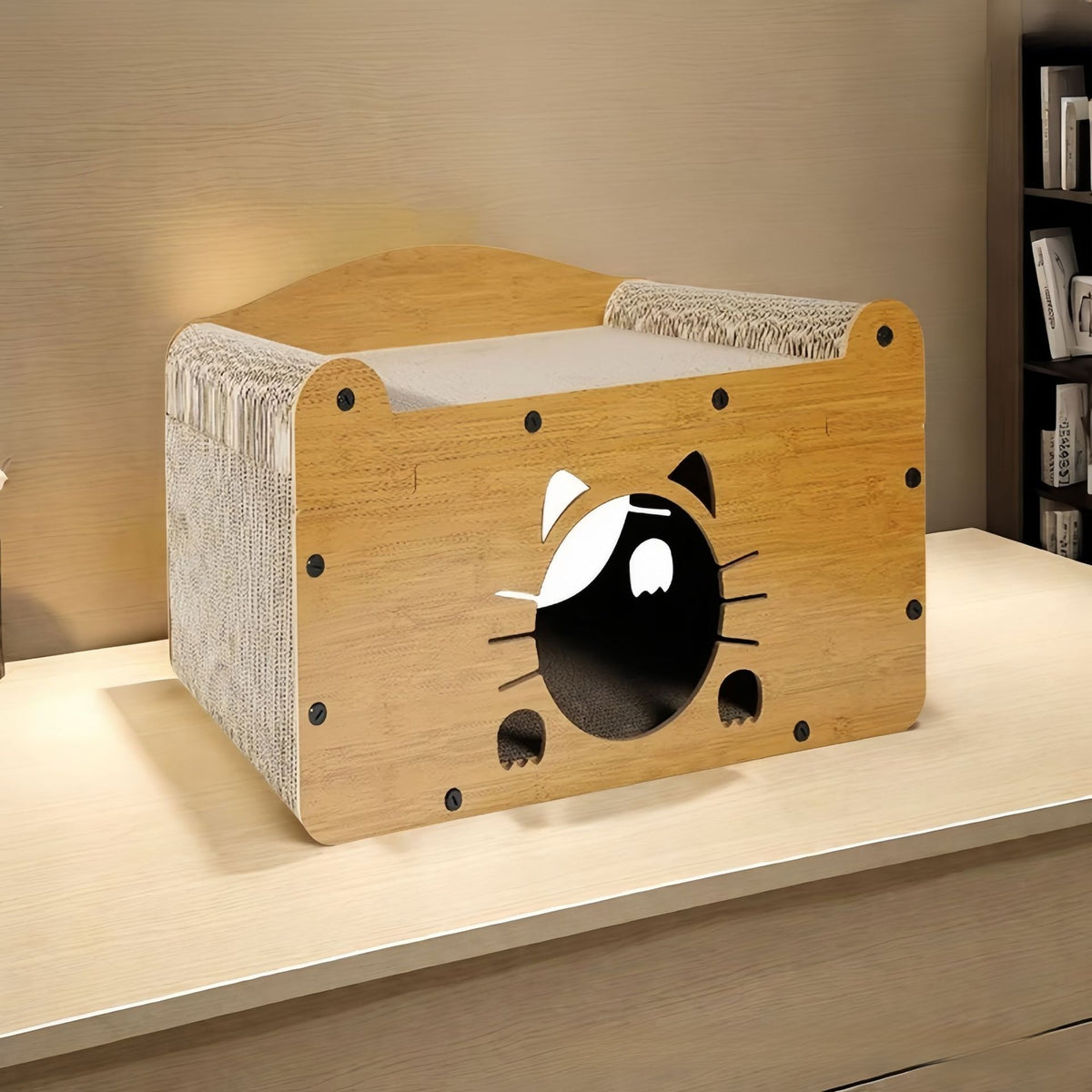 Double layer cat scratcher nest in TV design, view 22