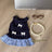 Blue bow strap summer dress for small pets for dogs and cats, image 3