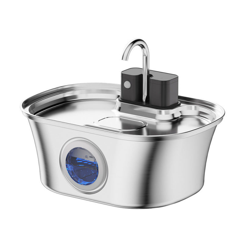 Cordless Stainless Steel Pet Water Fountain with Motion Sensor and Type-C Charging