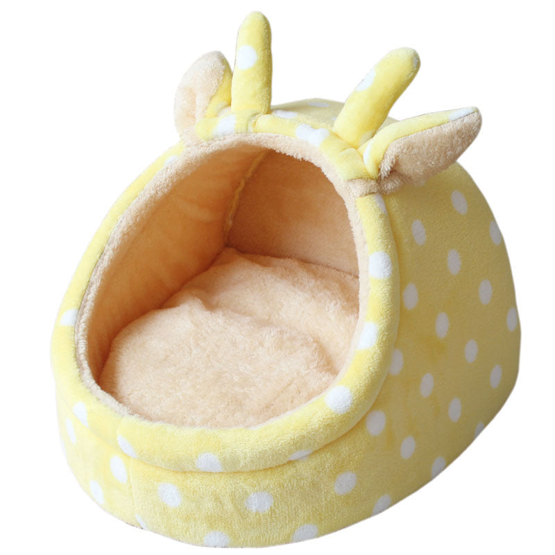 Enclosed Pet Kennel House with Soft Cushion for Dogs and Cats