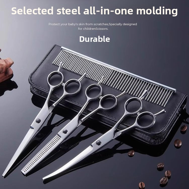 Pet Grooming Scissors Set, Curved, Straight and Thinning Shears