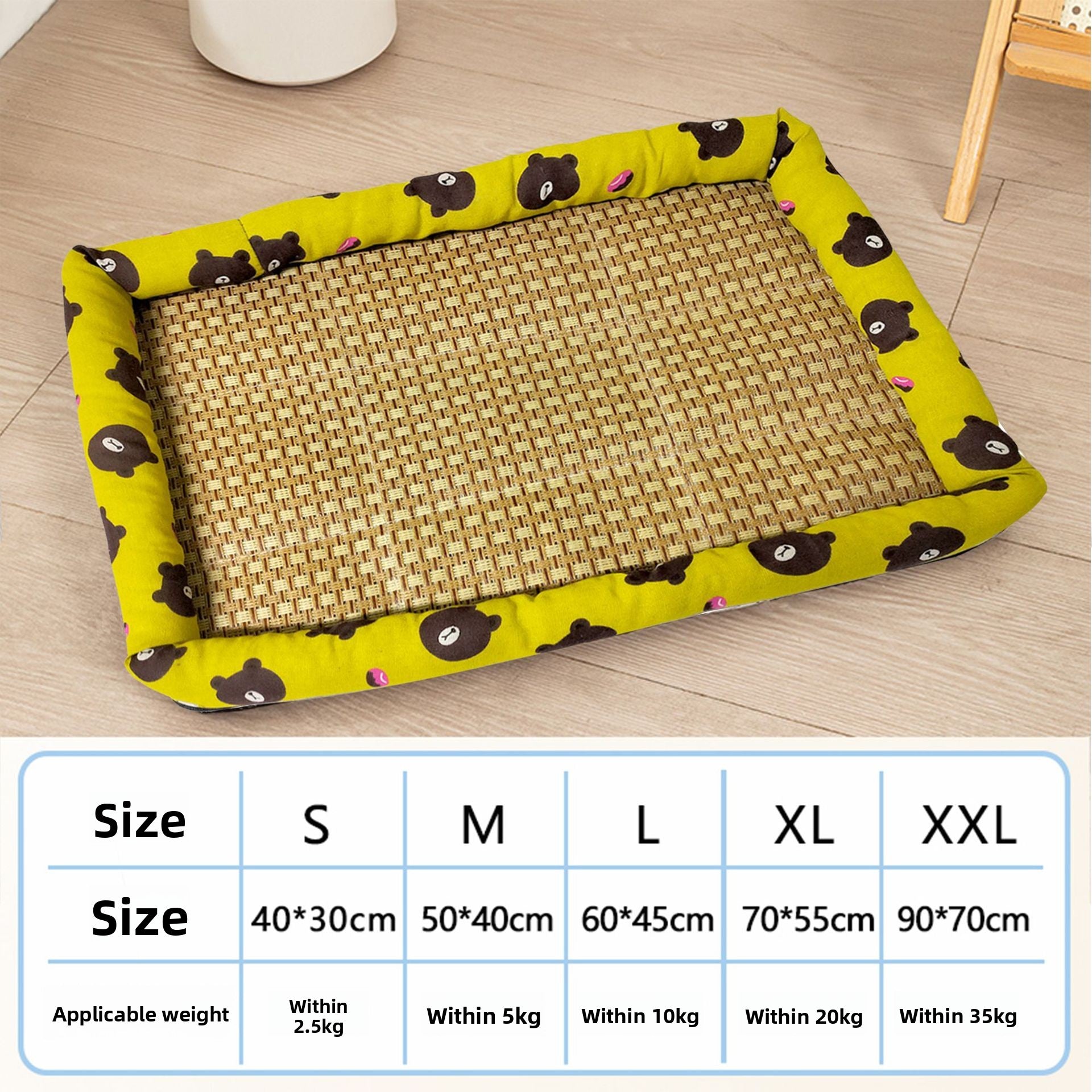Rattan cooling mat with cute pattern for cats and small dogs, photo 46