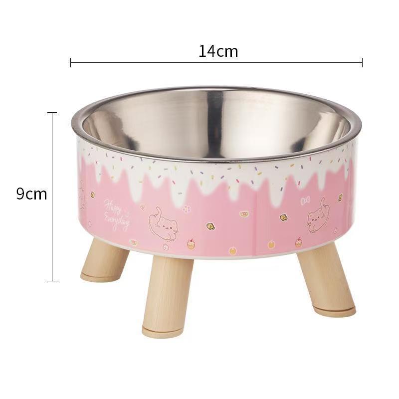 Elevated Pet Food Bowl with Stainless Steel Insert