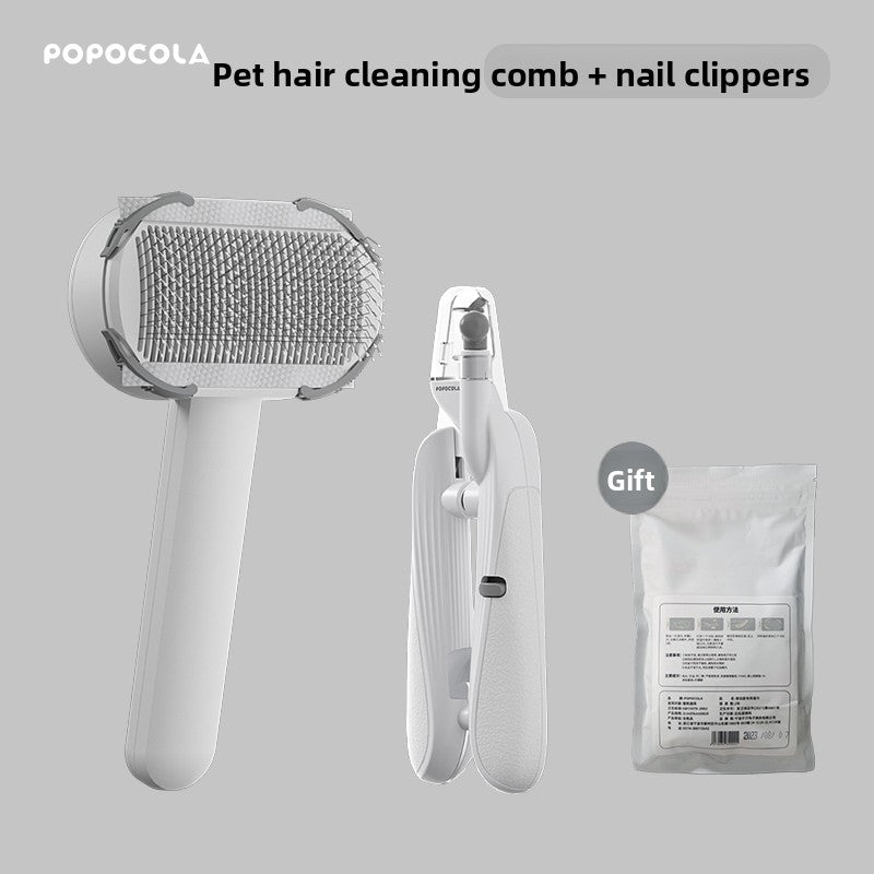 Deshedding Brush with One-Button Hair Release for Cats and Dogs