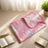 Soft flannel pet blanket with coffee brown footprint print, view 30