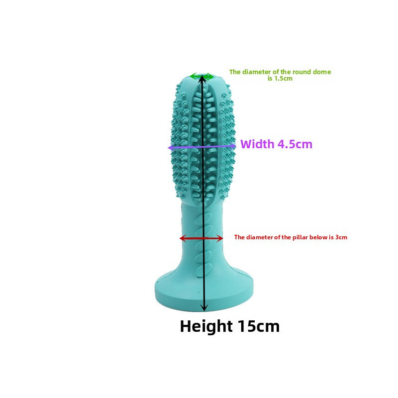 Natural rubber dog toothbrush chew toy with claw shaped base, view 4