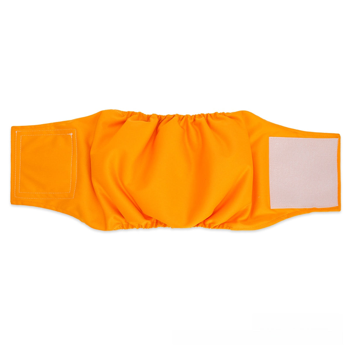 Reusable male dog belly band with waterproof outer layer in Blue, front view