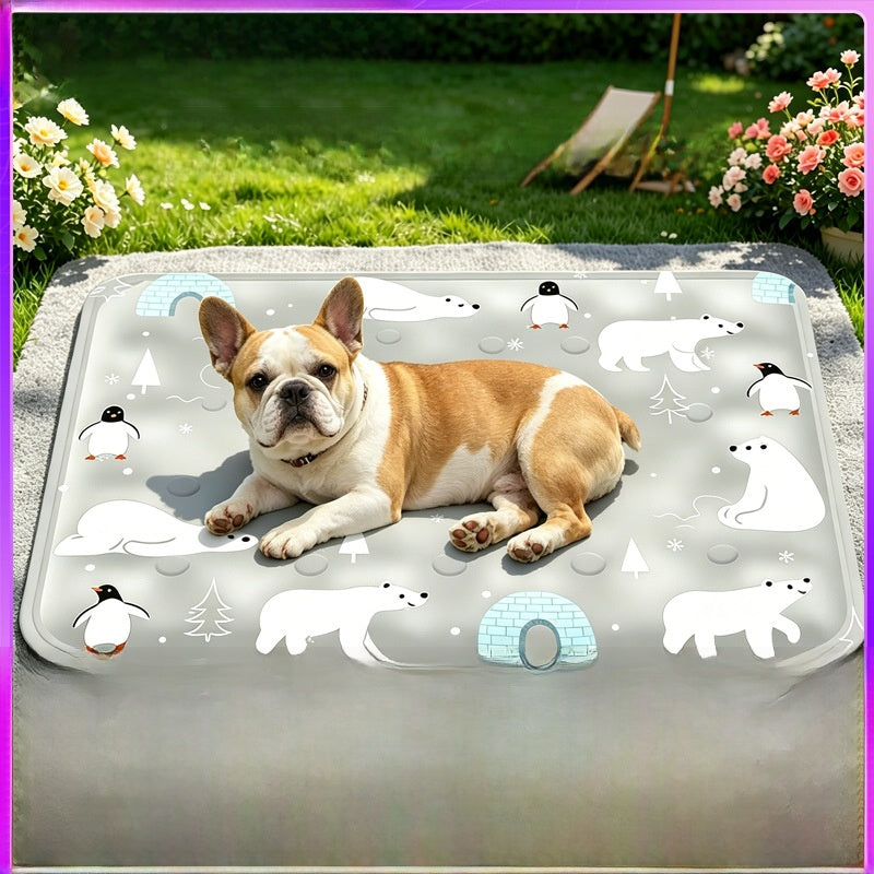 Gel cooling mat with fun print, main product photo