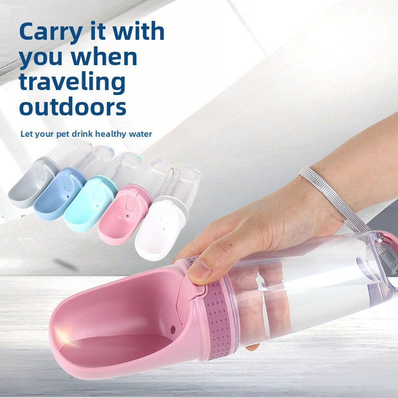 Portable 500ml Dog Water Bowl and Dispenser Cup with Leakproof Seal for Walks and Travel