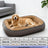Semi-enclosed warm dog and cat bed in Khaki, size Large 60 x 45 x 10cm