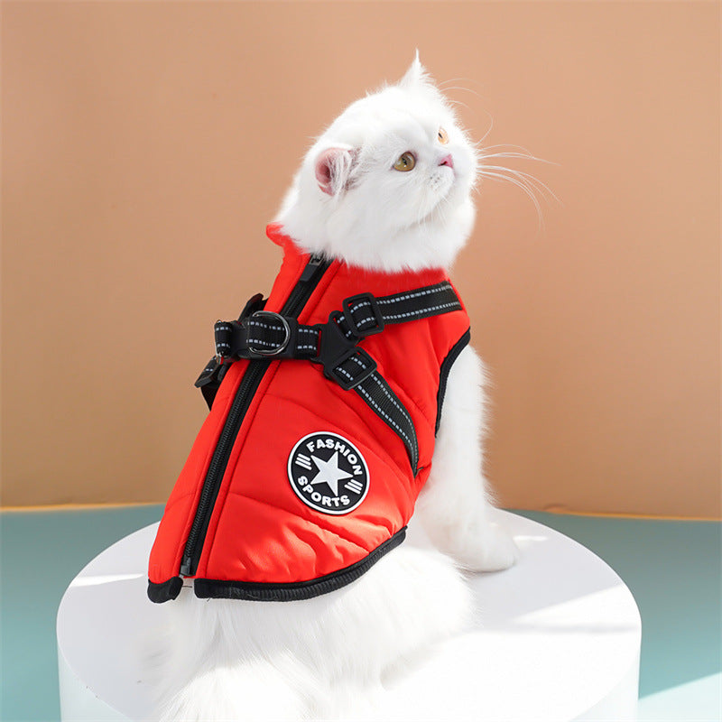 Thick padded cotton pet vest for dogs and cats, available in 7 colours, image 4