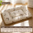 Thick plush pet sleeping mat with brown bear print, view 24