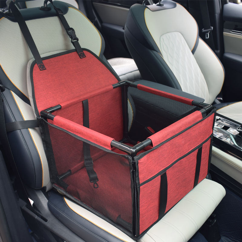 Black grey waterproof dog car booster seat with frame, photo 9