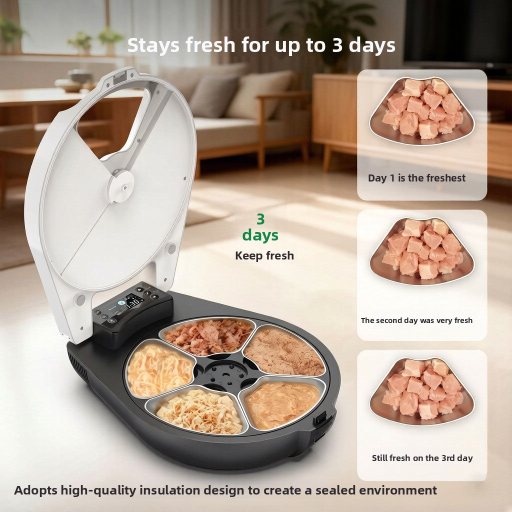 Automatic Pet Food Dispenser with Cooling and Heating