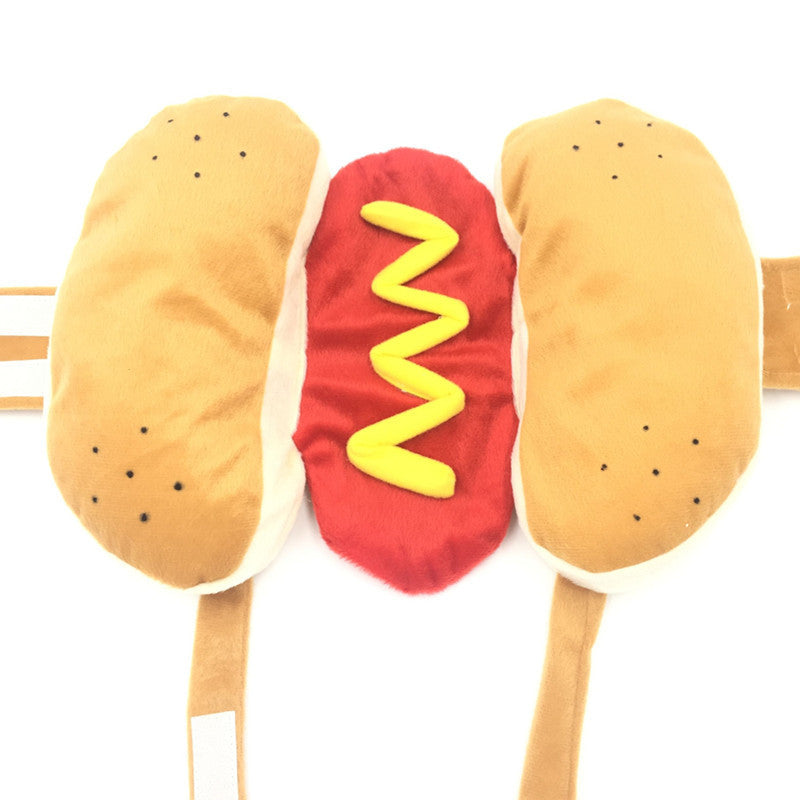 Hot dog print costume for dogs and cats, in Yellow, image 1