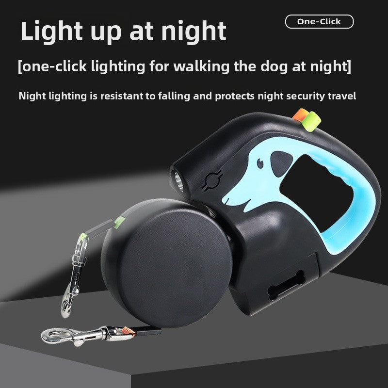 Dual retractable dog lead with LED light for two dogs, product image 3