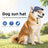 Adjustable pet baseball cap with ear cutouts in Blue Denim Print, front view