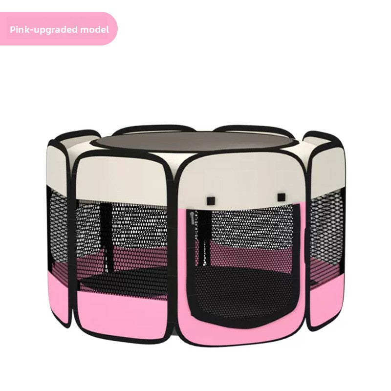 Grey enclosed pet whelping tent with removable pad, photo 14