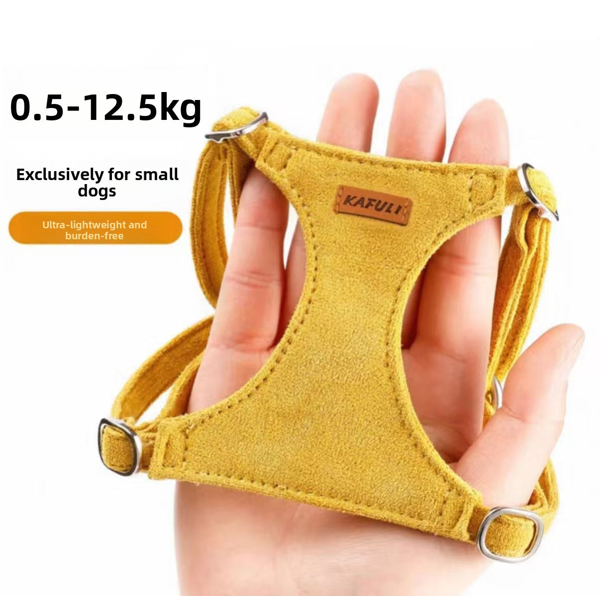 Suede-feel harness and lead for small pets in 4 colour options