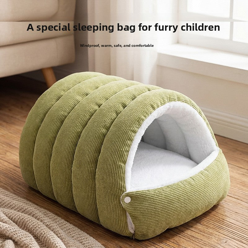 Enclosed washable cat cave bed with removable cushion, medium size, view 2 of 17