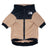 Embroidered fleece two-leg dog jacket in Pink, top view