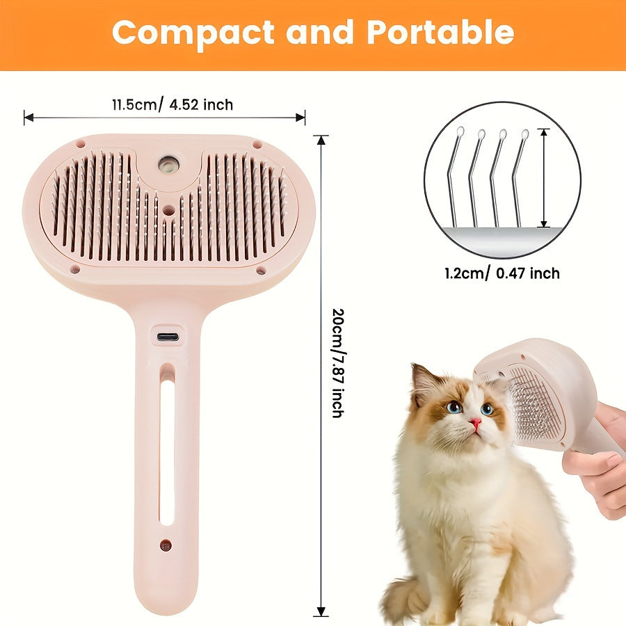 Long Handle Pet Steam Spray Massage Comb for Dogs and Cats