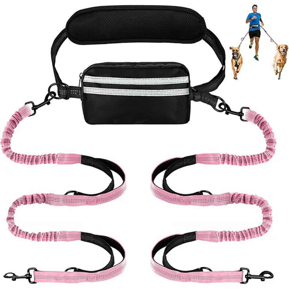 Hands-free dog running lead with waist belt and bungee in 13 colour options