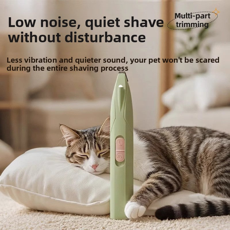 Rechargeable Pet Paw Fur Trimmer with LED Light for Dogs and Cats