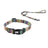 Printed dog collar with star pattern and matching lead