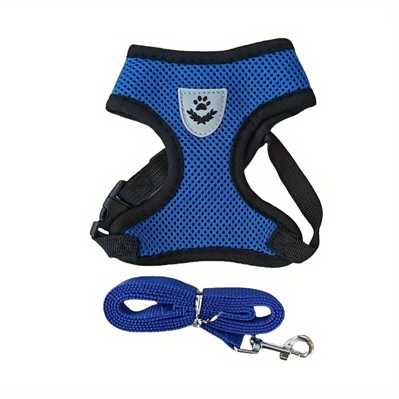 No-choke vest harness and lead set, 4 sizes available