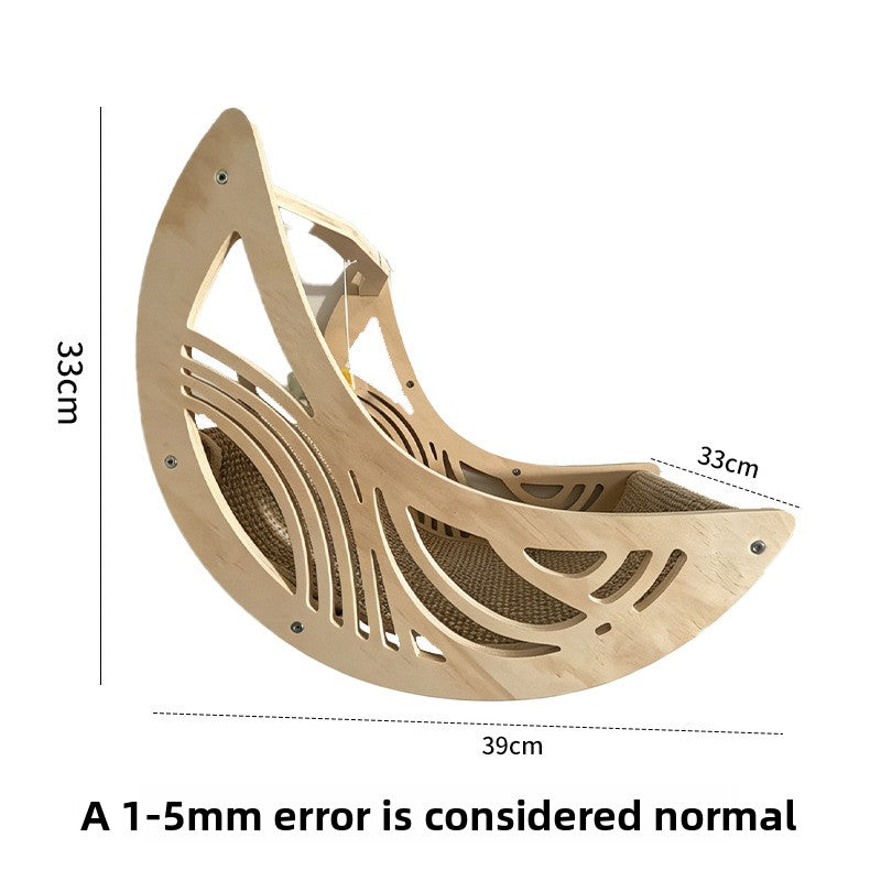 Wooden wall-mounted cat moon bed and star platforms in Moon Bed