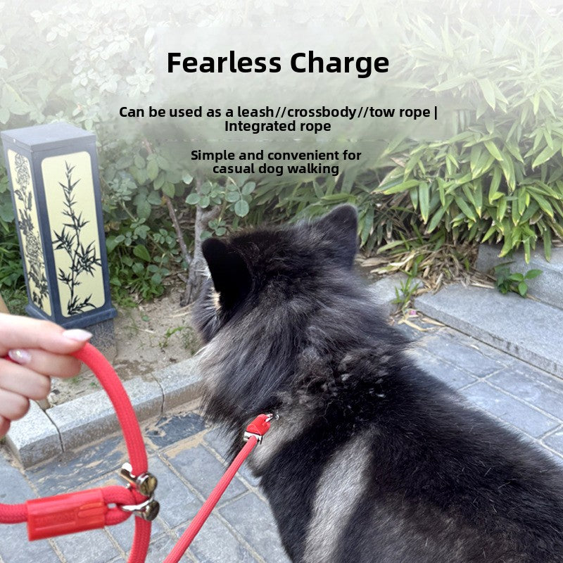 Adjustable crossbody rope dog lead, ideal for everyday use