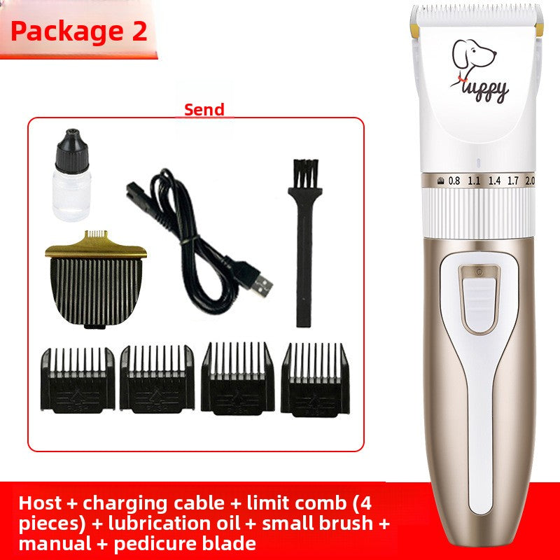 Cordless Dog Hair Clipper Kit with Thin or Thick Cutter Heads