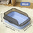 Large Semi-Enclosed Cat Litter Box with Scoop and High Splash Guard
