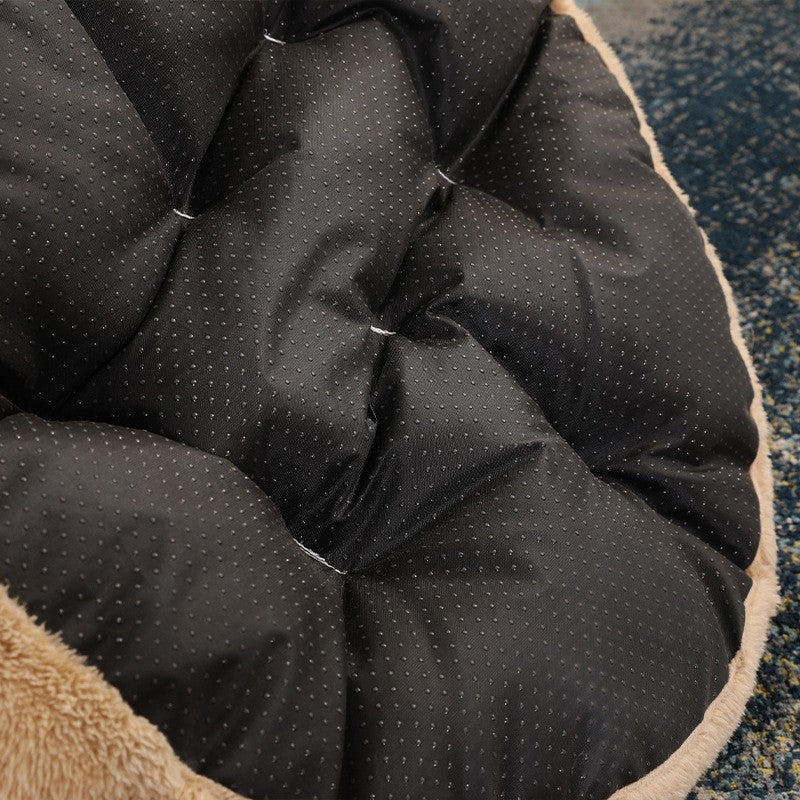 Round removable washable pet nest bed in khaki