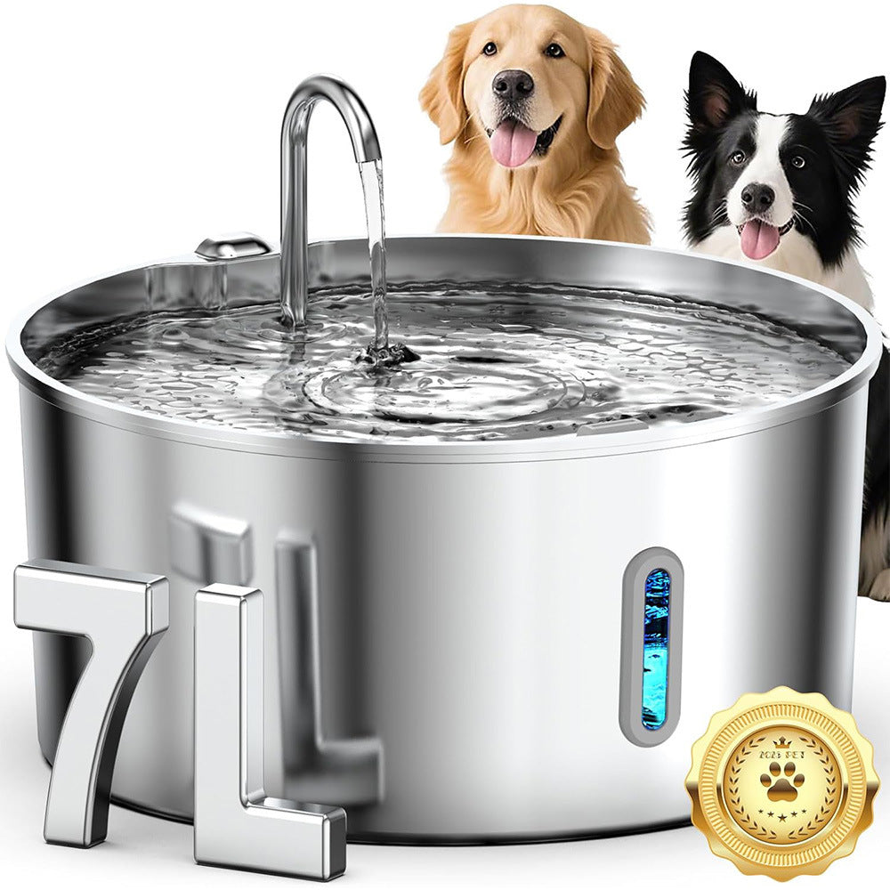 304 Stainless Steel 7L Pet Water Fountain with Detachable Design and Faucet Options