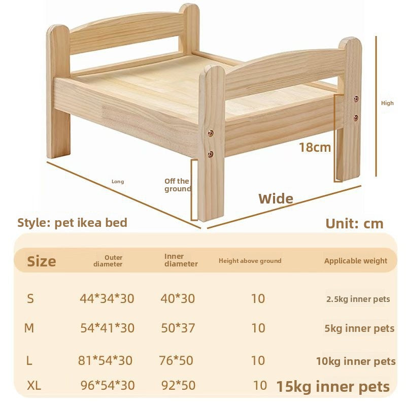 Solid wood pet bed for cats and small dogs, additional product photo