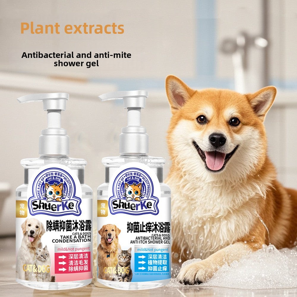 Anti-Mite Pet Shower Gel for Cats and Dogs, 500ml Range