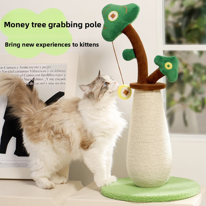 Bamboo-style cat scratching post and climbing frame, photo from another angle